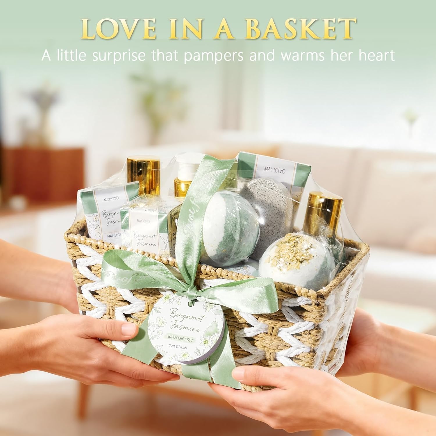 Mothers Day Birthday Gifts for Women, Bergamot Jasmine Relaxing Spa Gift Baskets for Women Self Care Package Bath Gift Set, Home Bath and Body Kit Pampering Gifts for Womens Her Mom Friend Sister Wife - Image 9