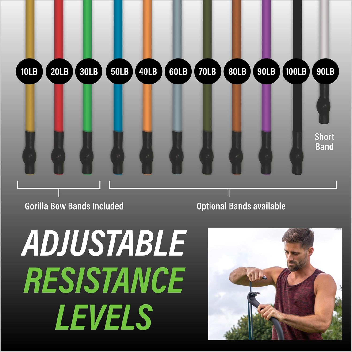 Gorilla Bow Lite All-in-One Home Gym System, Portable Resistance Band Bar for Strength Training, HIIT & Full Body Workouts, Lightweight Design for Home, Travel & Outdoor Use - Image 9