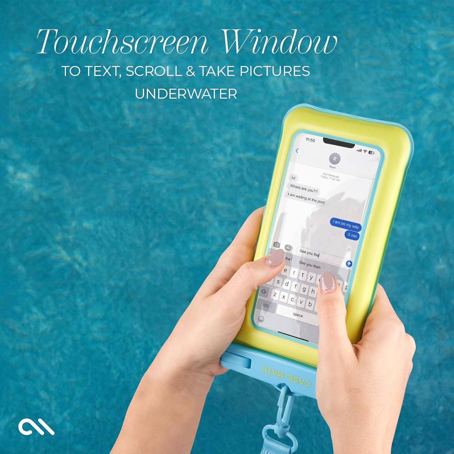 Case-Mate IP68 Waterproof Phone Pouch - Floating Waterproof Phone Case with Crossbody Lanyard - Beach Cruise Ship Travel Essentials - Compatible with All Devices - Touchscreen Friendly - Citrus Splash - Image 3