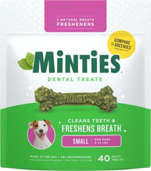 Minties Dog Dental Bone Treats, Tin...