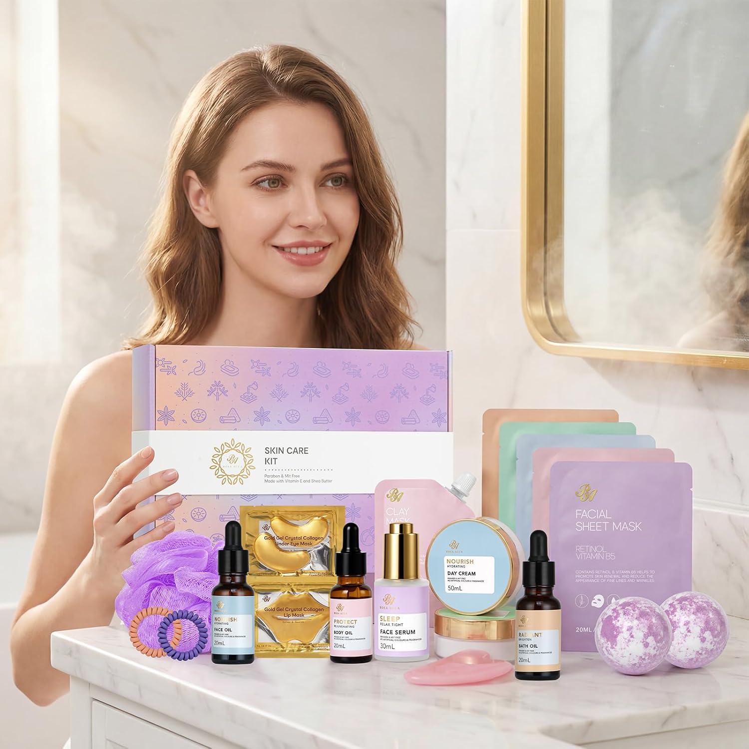 Mother's Day Gifts for Mom, 23 Pcs Hydrating Face Skin Care Set, Bath and Body Gifts Basket Set for Women, Anniversary, Self Care Gift Set, Present, Birthday Gift, Christmas, Anniversary, Teen, Wife - Image 2