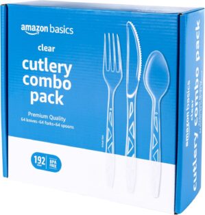 Amazon Basics Disposable Clear Plas...