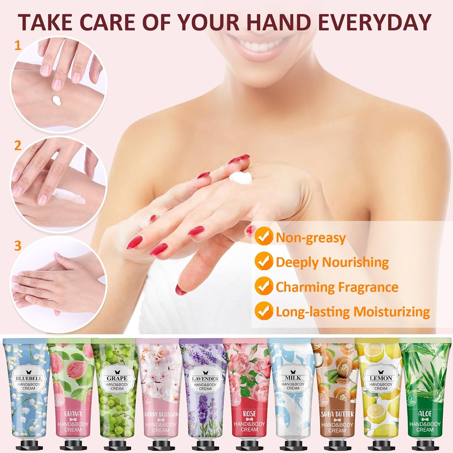VESPRO 56 Pack Hand Cream Gifts Set, Mothers Day Gifts, Bulk Hand Lotion Travel Size for Dry Cracked Hands, Mini Hand Lotion for Nurses Week Gifts, Bridal Shower Favors and Teacher Gifts for Women - Image 4