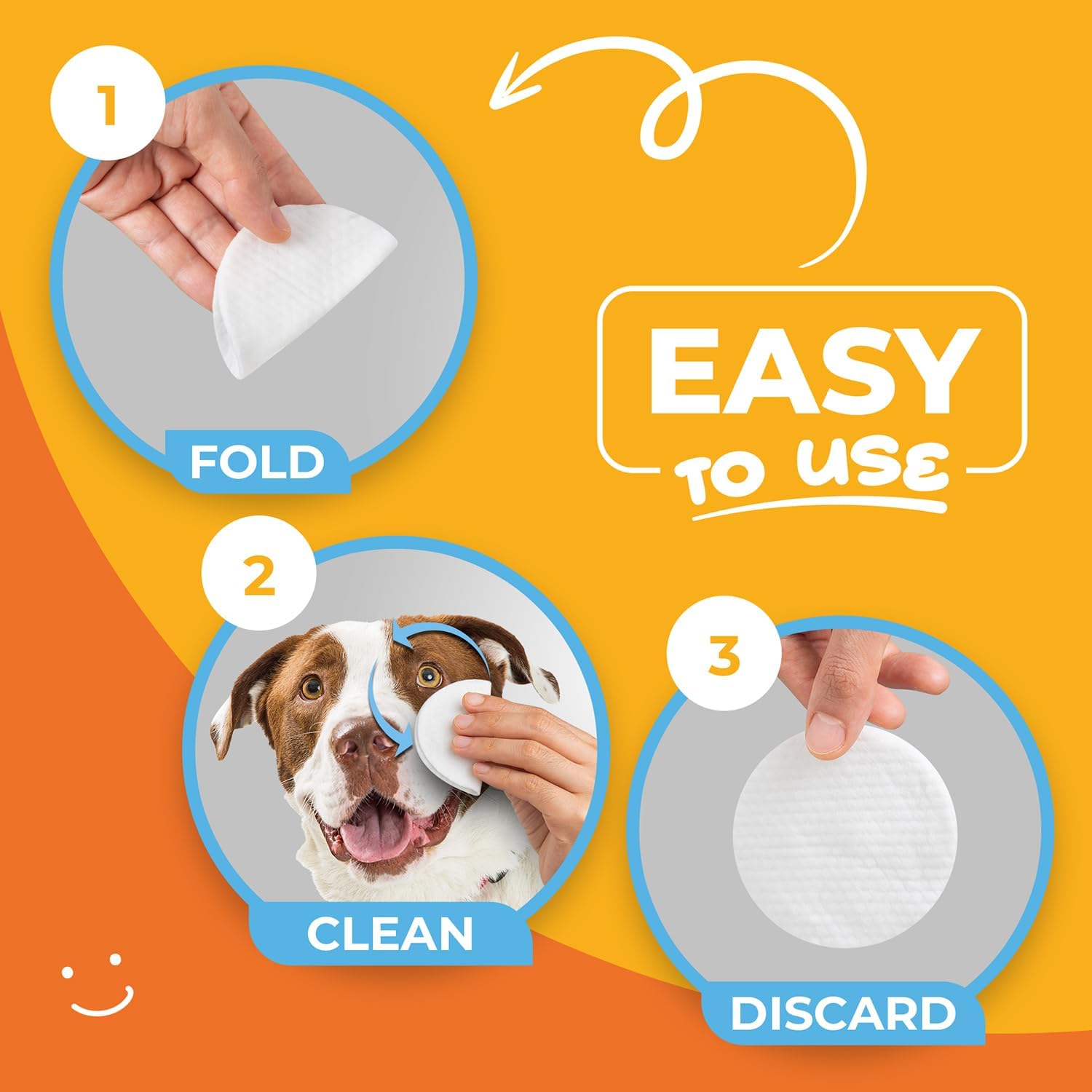 Dog Eye Wipes (100 Count) Hypoallergenic Eye & Face Wipes for Dogs & Cats - Pet Tear Stain Remover & Cleaner - Cleans & Removes Discharge, Crust, & Gunk (Coconut) - Image 7