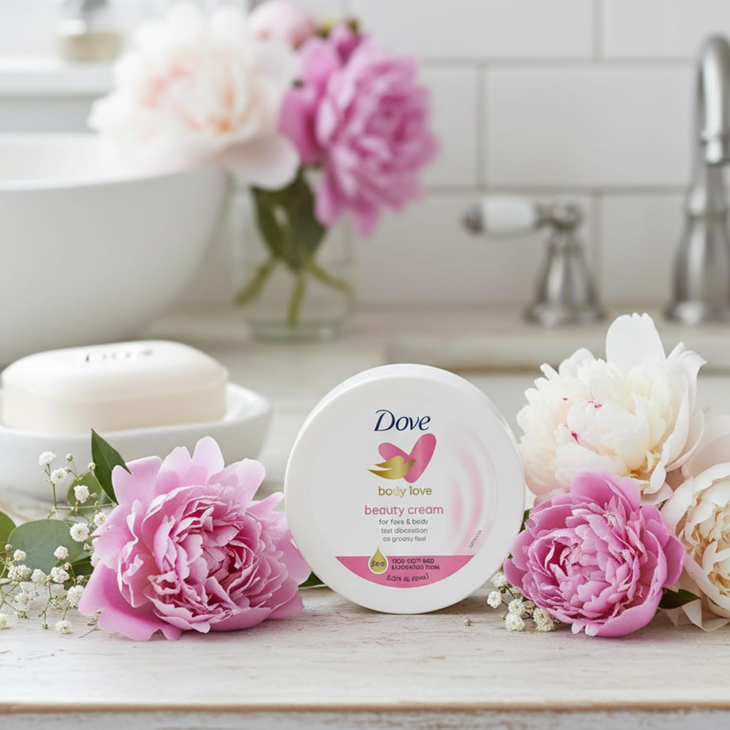 Dove Nourishing Body Care, Face, Hand, and Body Beauty Cream for Normal to Dry Skin Lotion for Women with 24-Hour Moisturization, 4-Pack, 2.53 Oz Each Jar - Image 3