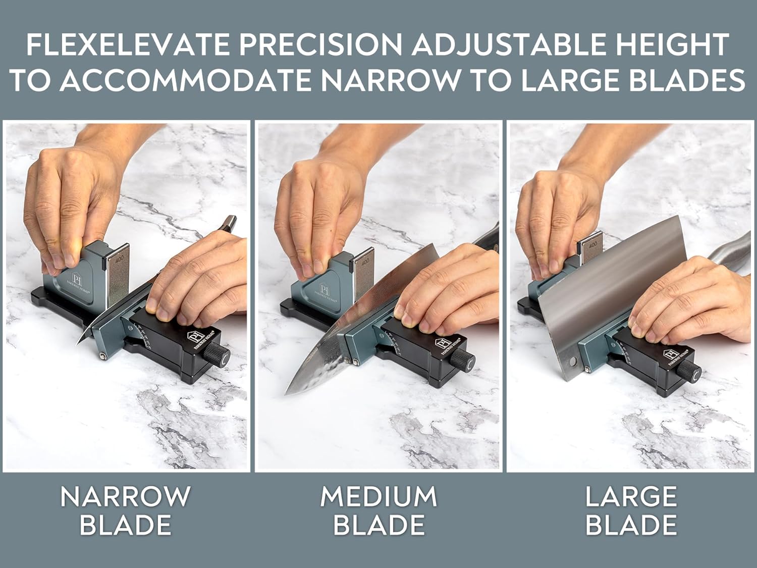PATENTED ORIGINAL ADJUSTABLE ROLLING KNIFE SHARPENER KIT: Adjustable Height, 10° to 40° for 30 Angle Options, Removeable Diamond Plates with Travel Case - Kitchen Knife Sharpener - Image 9