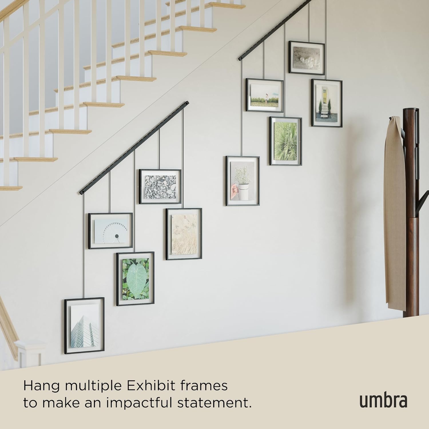 Umbra Exhibit Picture Frame Gallery Set, Adjustable Wall Collage Displays Five Photos (Two 4x6" and Three 5x7"), Set of 5, Black - Image 6