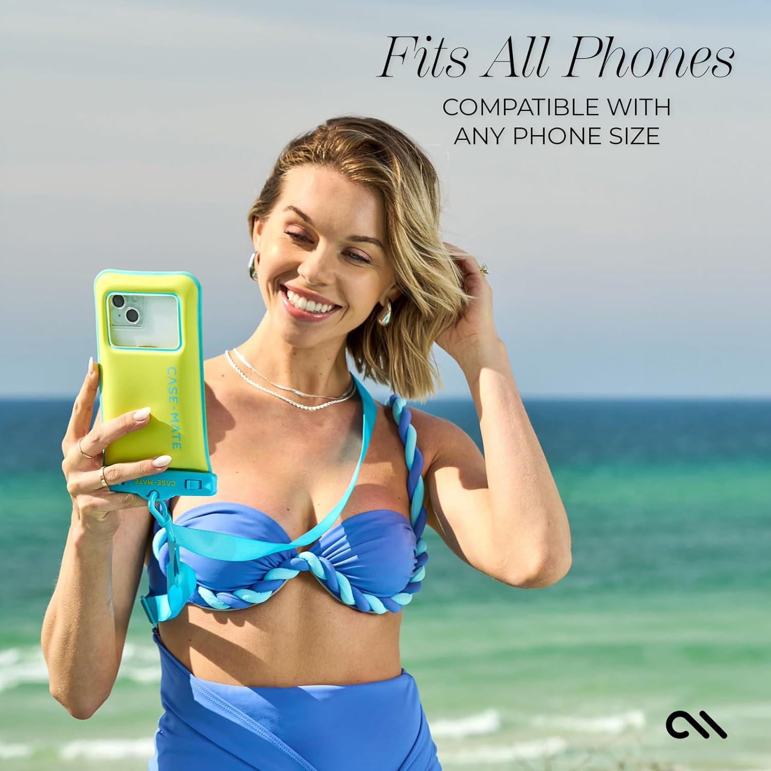 Case-Mate IP68 Waterproof Phone Pouch - Floating Waterproof Phone Case with Crossbody Lanyard - Beach Cruise Ship Travel Essentials - Compatible with All Devices - Touchscreen Friendly - Citrus Splash - Image 7