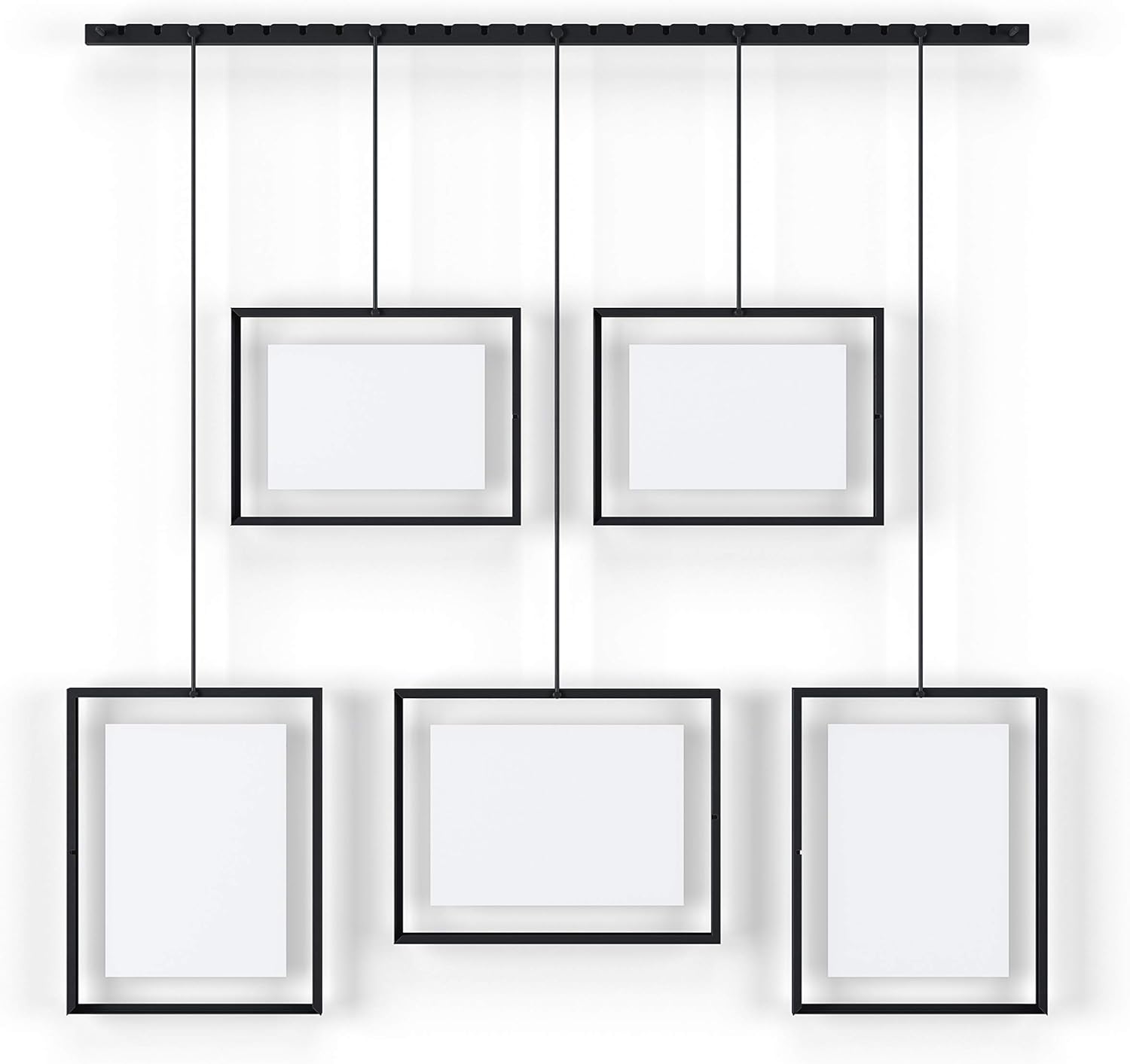 Umbra Exhibit Picture Frame Gallery Set, Adjustable Wall Collage Displays Five Photos (Two 4x6" and Three 5x7"), Set of 5, Black - Image 9