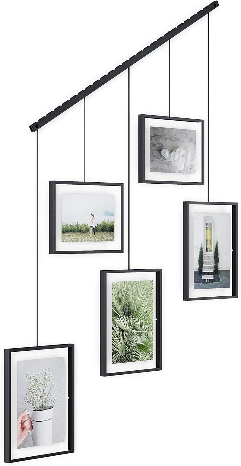 Umbra Exhibit Picture Frame Gallery Set, Adjustable Wall Collage Displays Five Photos (Two 4x6" and Three 5x7"), Set of 5, Black - Image 10