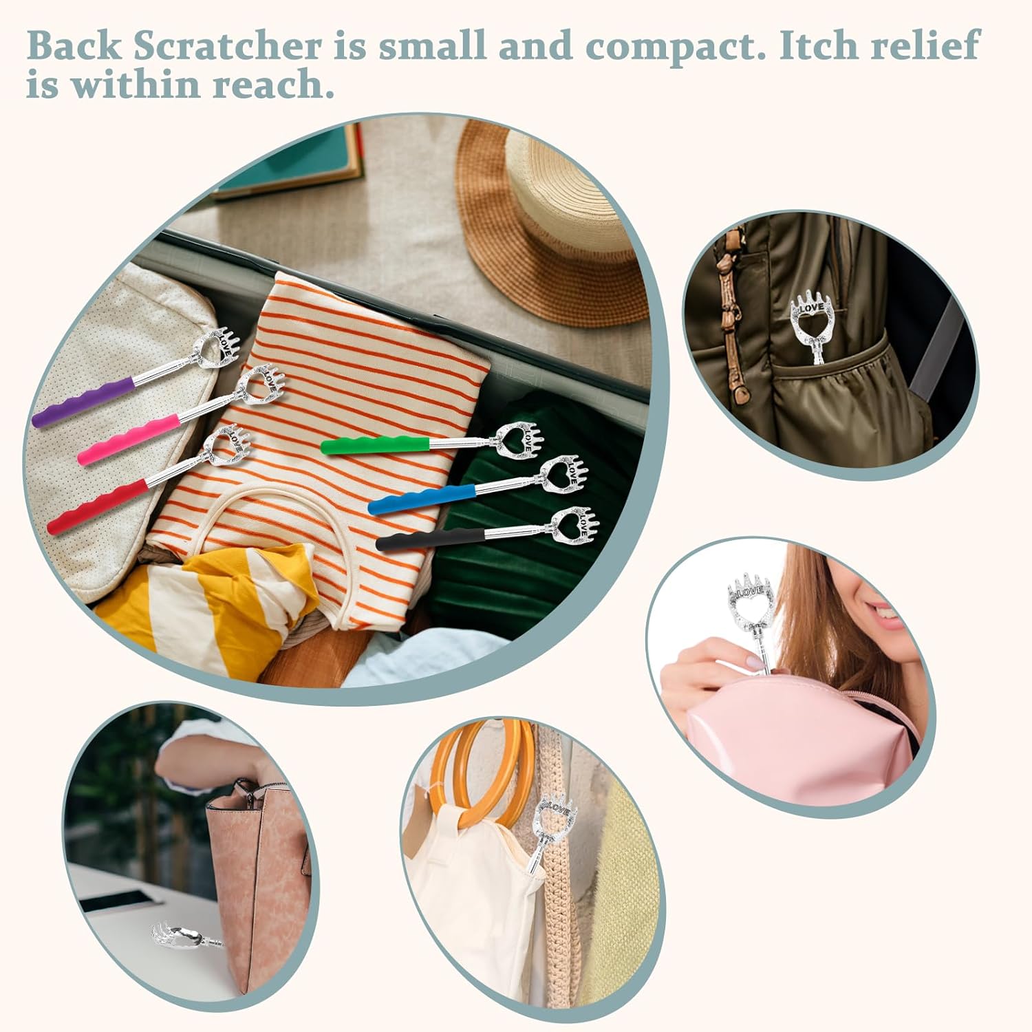 HOFASON 6 Pack Back Scratcher, Fathers Day Dad Gifts, Stocking Stuffers for Adults Women Men, Easter Basket Stuffers, White Elephant Gifts, Prizes for Adult, Birthday Gift for Mom Dad Wife Husband - Image 5