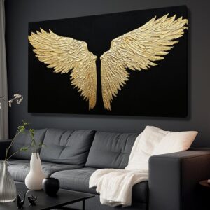 NBAODAN Bird Wall Decor Black and G...