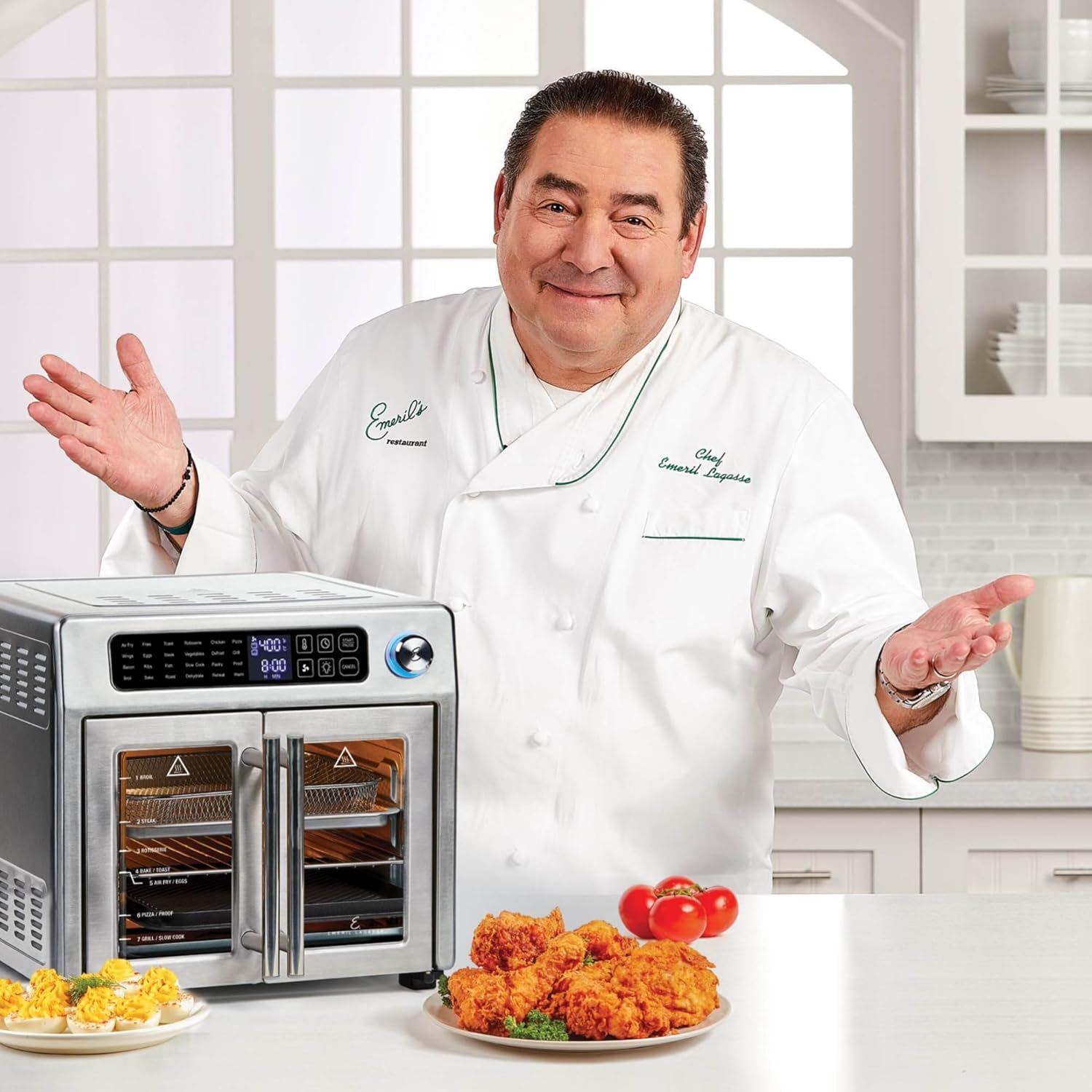 Emeril Lagasse Extra Large French Door Air Fryer Toaster Oven Combo, 24 Cooking Functions and Digital Controls, 7 Accessories Included, Stainless Steel Finish, 26QT Capacity - Image 6