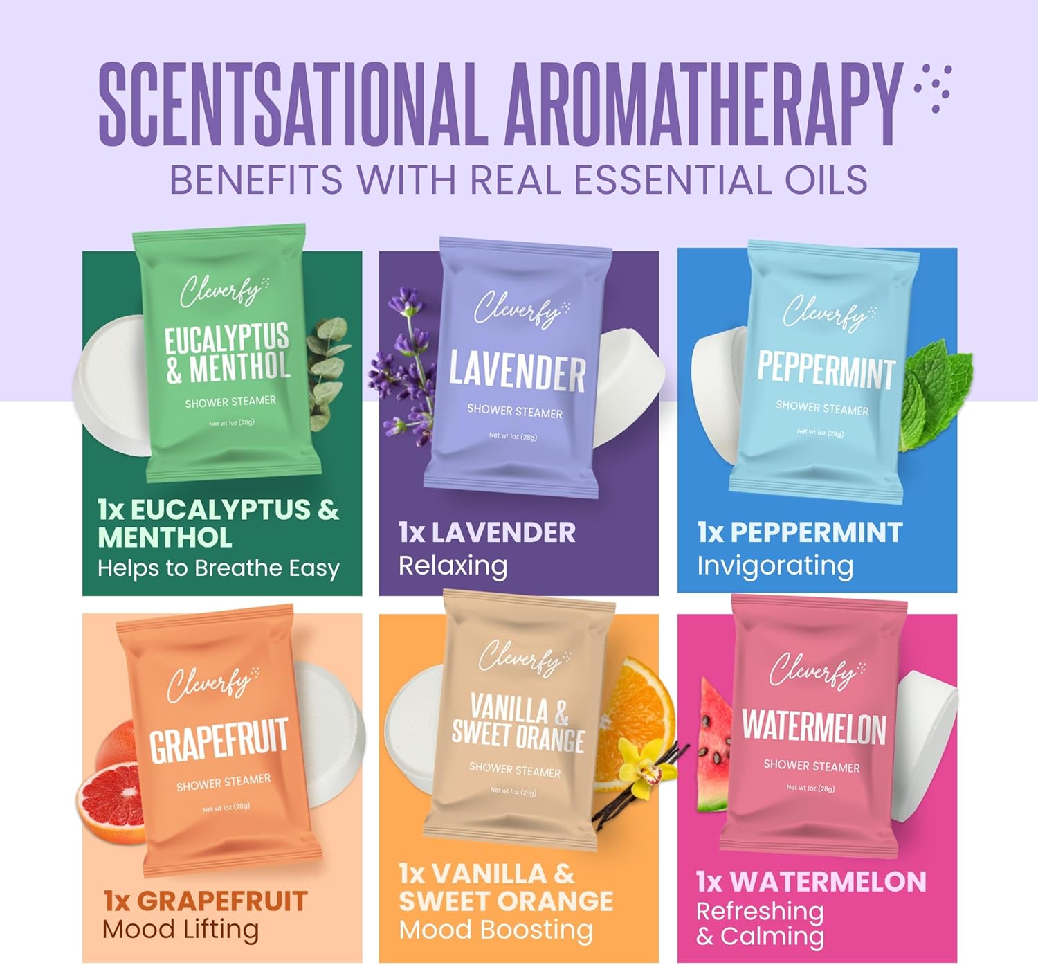 Cleverfy Shower Steamers Aromatherapy - Birthday Gifts for Women, Mom, Wife, Grandma, Her, Best Friend, Daughter, Sister, Teens & Girlfriend - 6 Tablets - Image 4