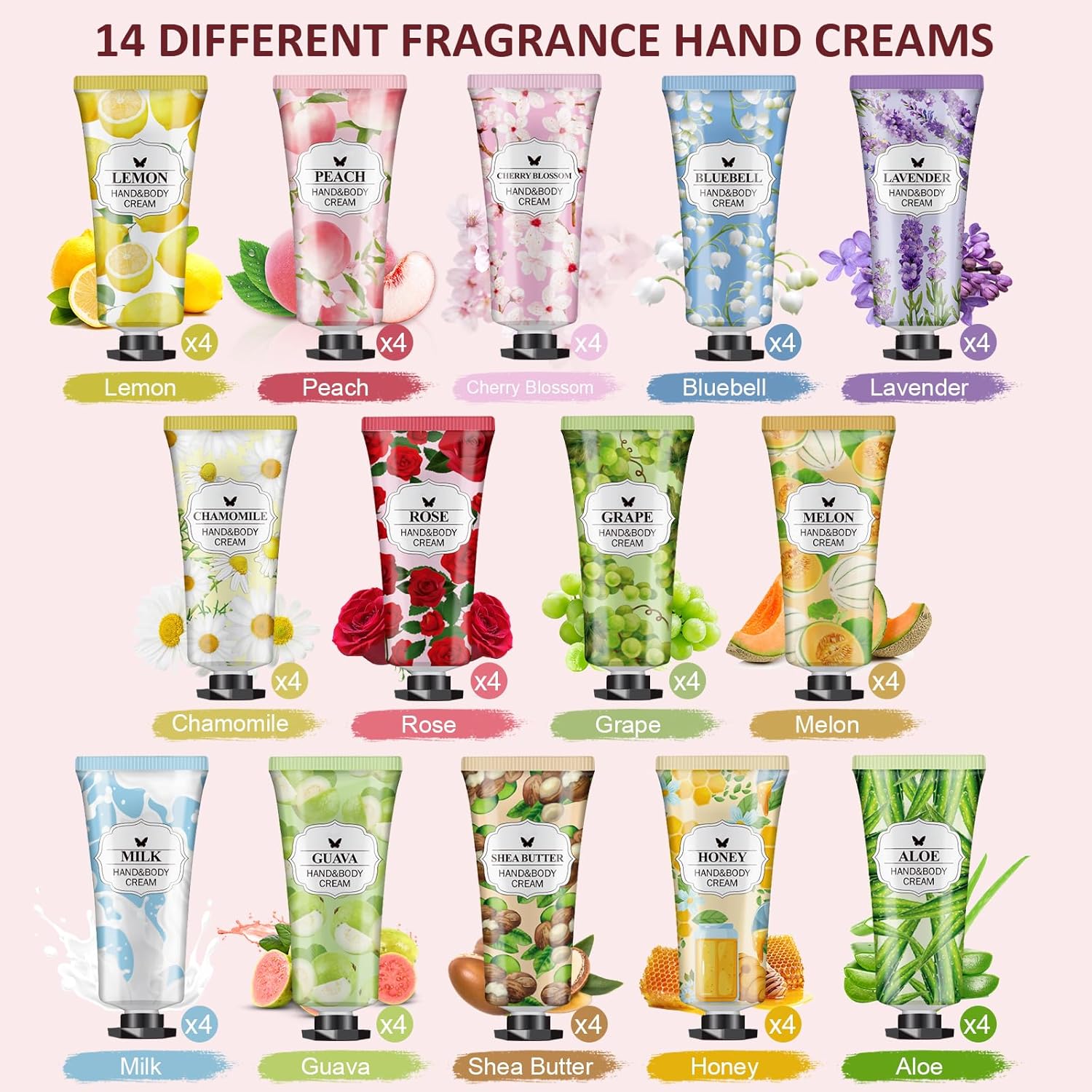 VESPRO 56 Pack Hand Cream Gifts Set, Mothers Day Gifts, Bulk Hand Lotion Travel Size for Dry Cracked Hands, Mini Hand Lotion for Nurses Week Gifts, Bridal Shower Favors and Teacher Gifts for Women - Image 3