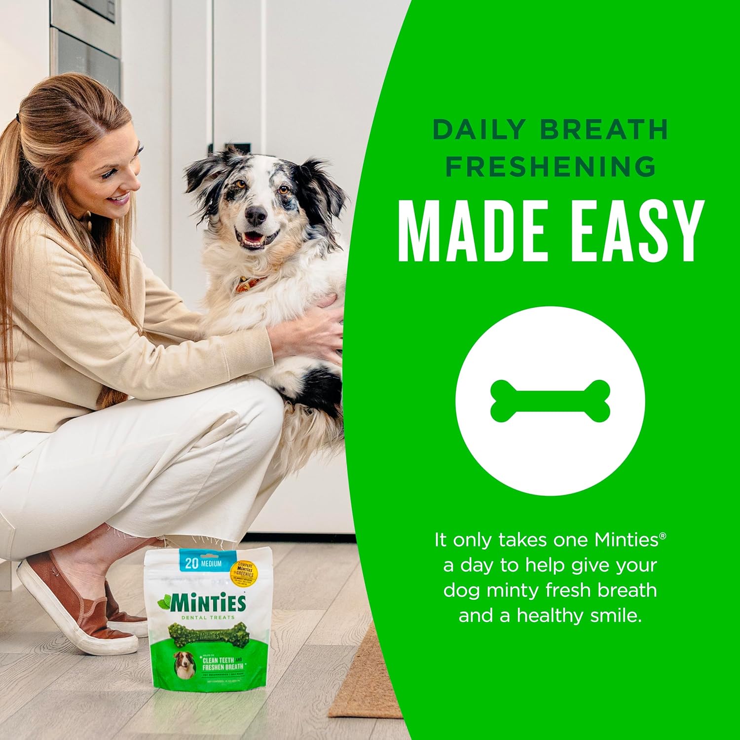 Minties Dog Dental Bone Treats, Tiny/Small Dental Dog Treats, 16 Ounces, Cleans Teeth, Fight Bad Breath, Removes Plaque and Tartar, 40 Count - Image 6