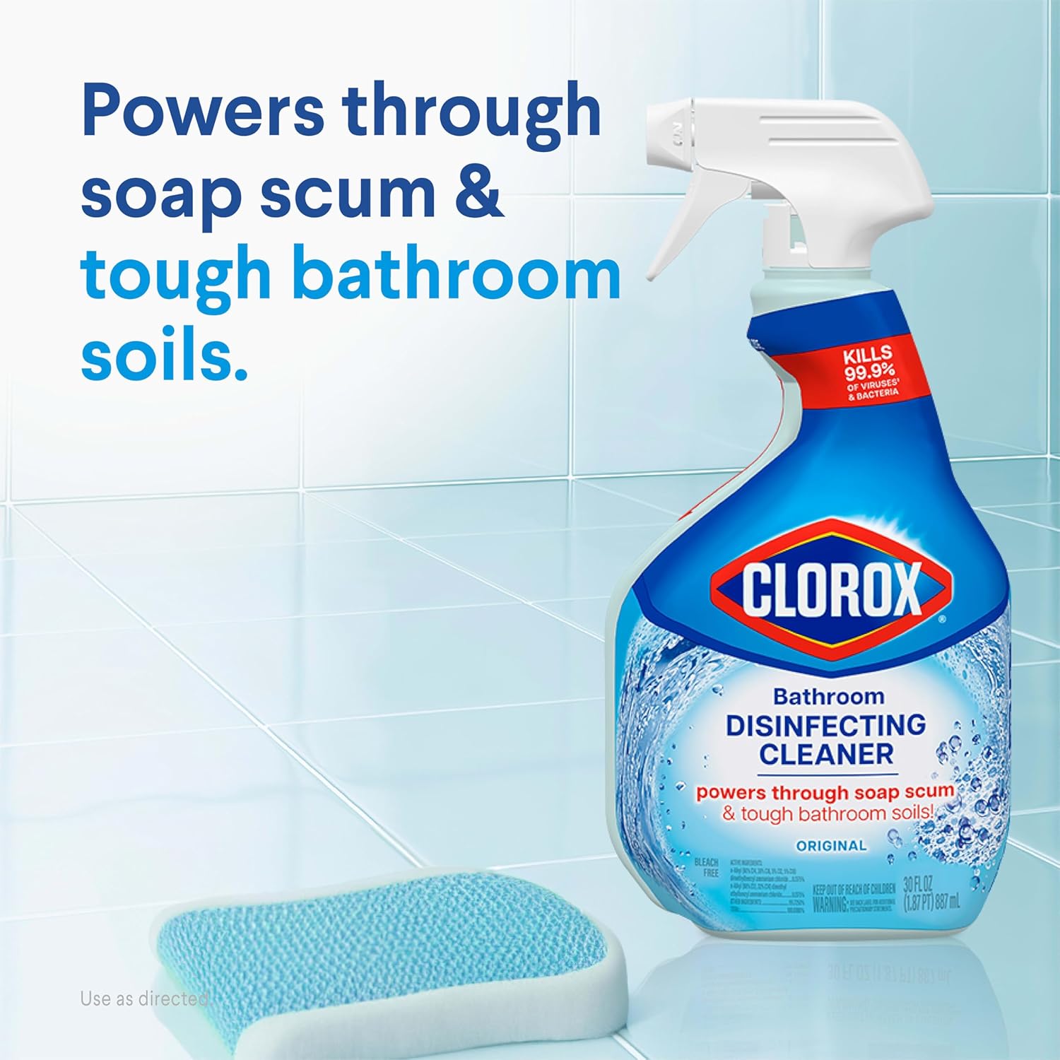 Clorox Disinfecting All-Purpose Cleaner 32 Oz and Bathroom Cleaner, Household Essentials, 30 Oz, Pack of 3 - Image 4