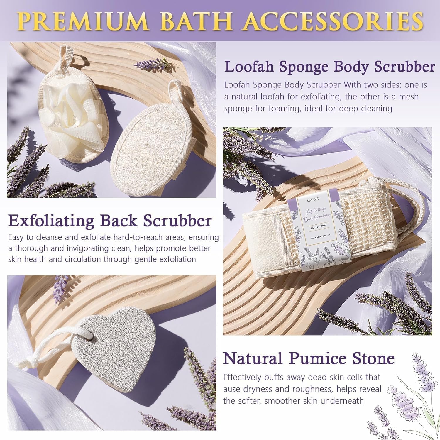 Mothers Day Birthday Gifts for Women, Lavender Relaxing Spa Gift Baskets for Women Self Care Package Bath Gift Set, Home Bath and Body Kit Pamper Gifts for Womens Her Mom Friends Wife Girlfriend Wife - Image 6