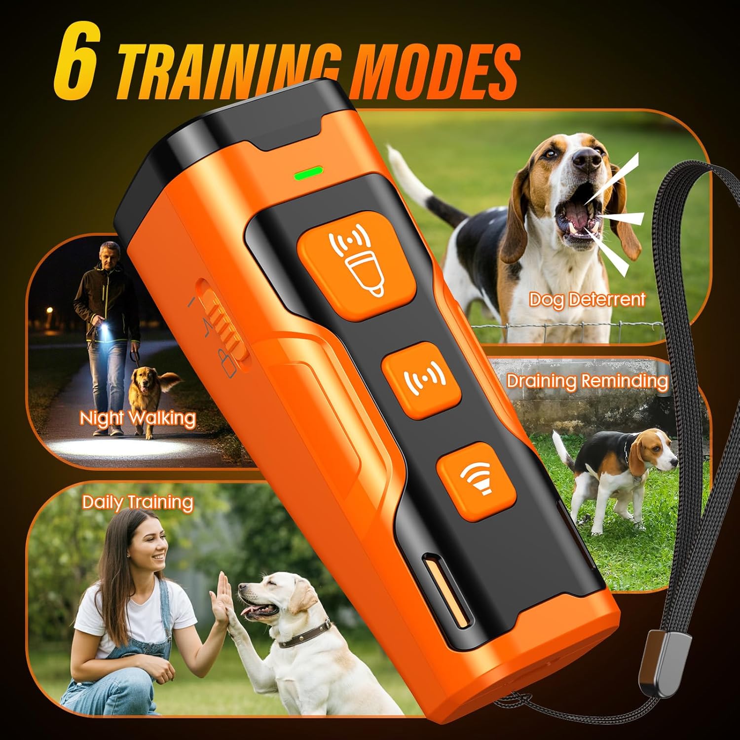 YUYQA Dog Bark Deterrent Device, 3X Ultrasonic Anti Barking, 6 Training Modes 23 FT Range Barks No More Indoors Outdoors Behavior Correct Safe & Humane Rechargeable Compact Bark Control for Dogs - Image 5