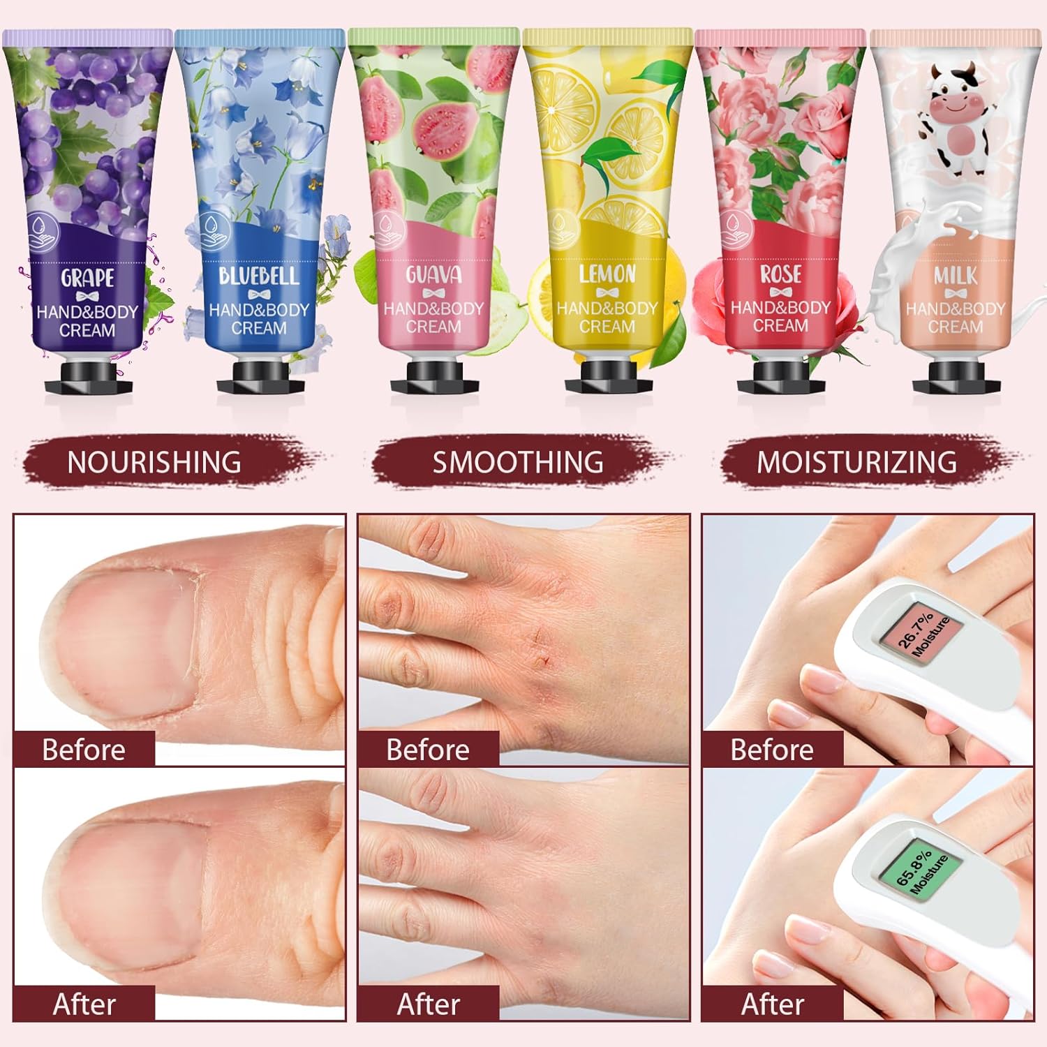 VESPRO 56 Pack Hand Cream Gifts Set, Mothers Day Gifts, Bulk Hand Lotion Travel Size for Dry Cracked Hands, Mini Hand Lotion for Nurses Week Gifts, Bridal Shower Favors and Teacher Gifts for Women - Image 6