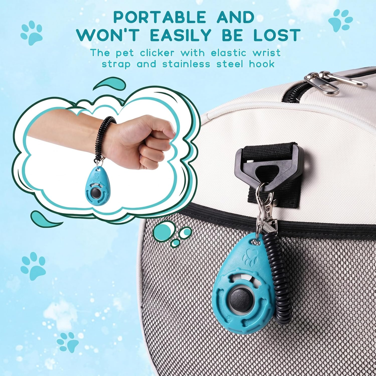Dog Training Clicker with Sring Wrist and Keyring - Pet Dog Training Clickers for Puppy, Cat, Potty, Bird, Horse, Pet, Trainer Training Tools, Behavior Aids - Image 8