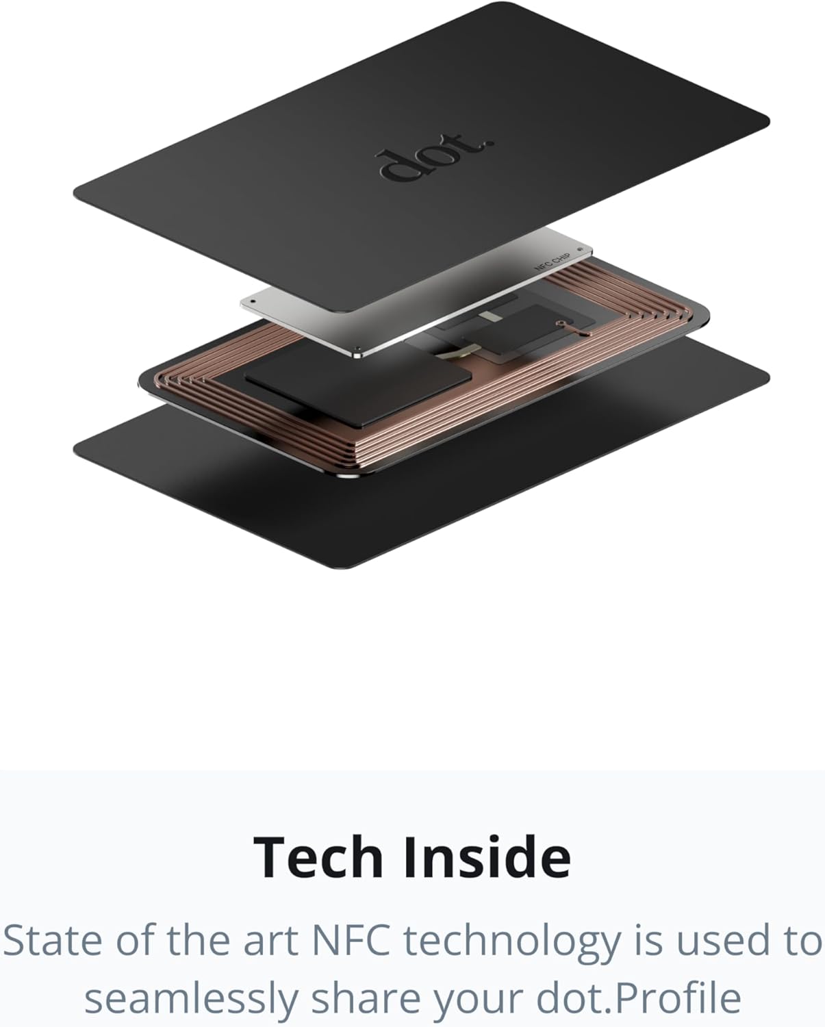 dot. Card - Digital Business Card - Tap Compatible with iPhone & Android (Black) - Image 2