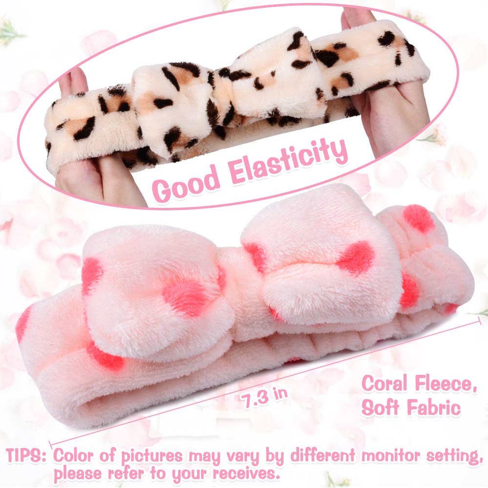 8 Pcs Spa Headbands for Women Facial Makeup Headband Stocking Stuffers For Women Teen Coral Fleece Easter Basket Stuffers Goodie Bags Gift Baskets Easter Gifts Hair Band Party Favors Mothers Day Gift - Image 5