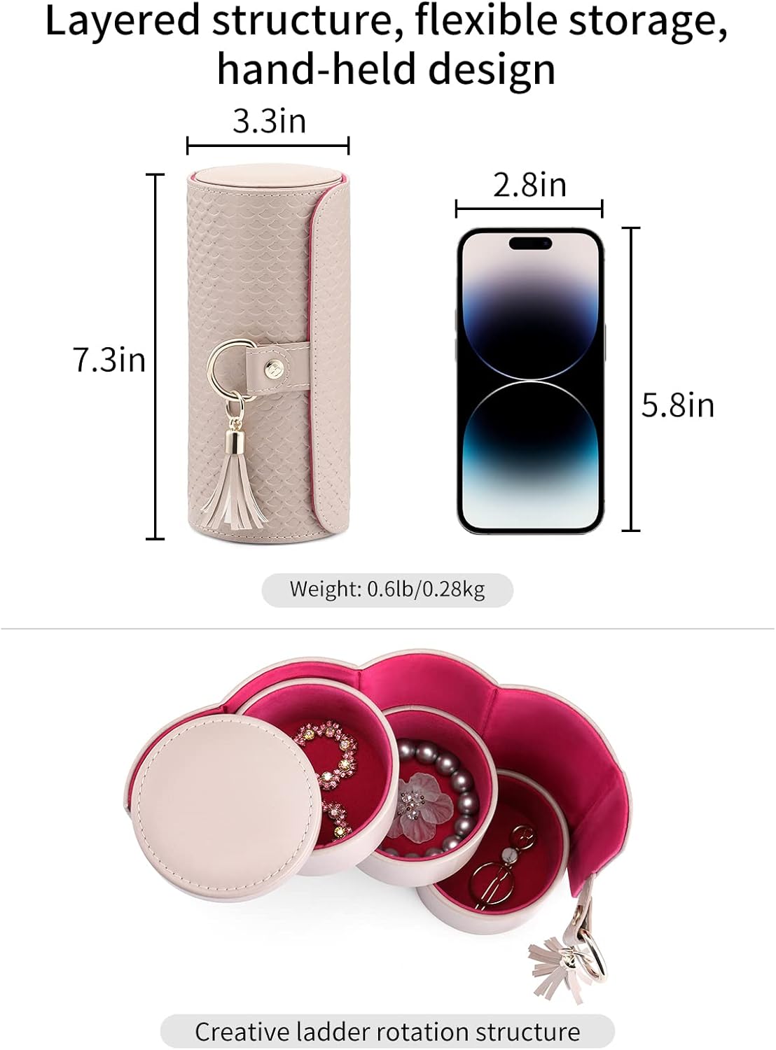 VLANDO Viaggio Mothers Day Gifts Her - Small Jewelry Case Box - Travel Essential Accessories for Women, Travelers, Couples, Mom, Friends, Bridesmaid - Image 3