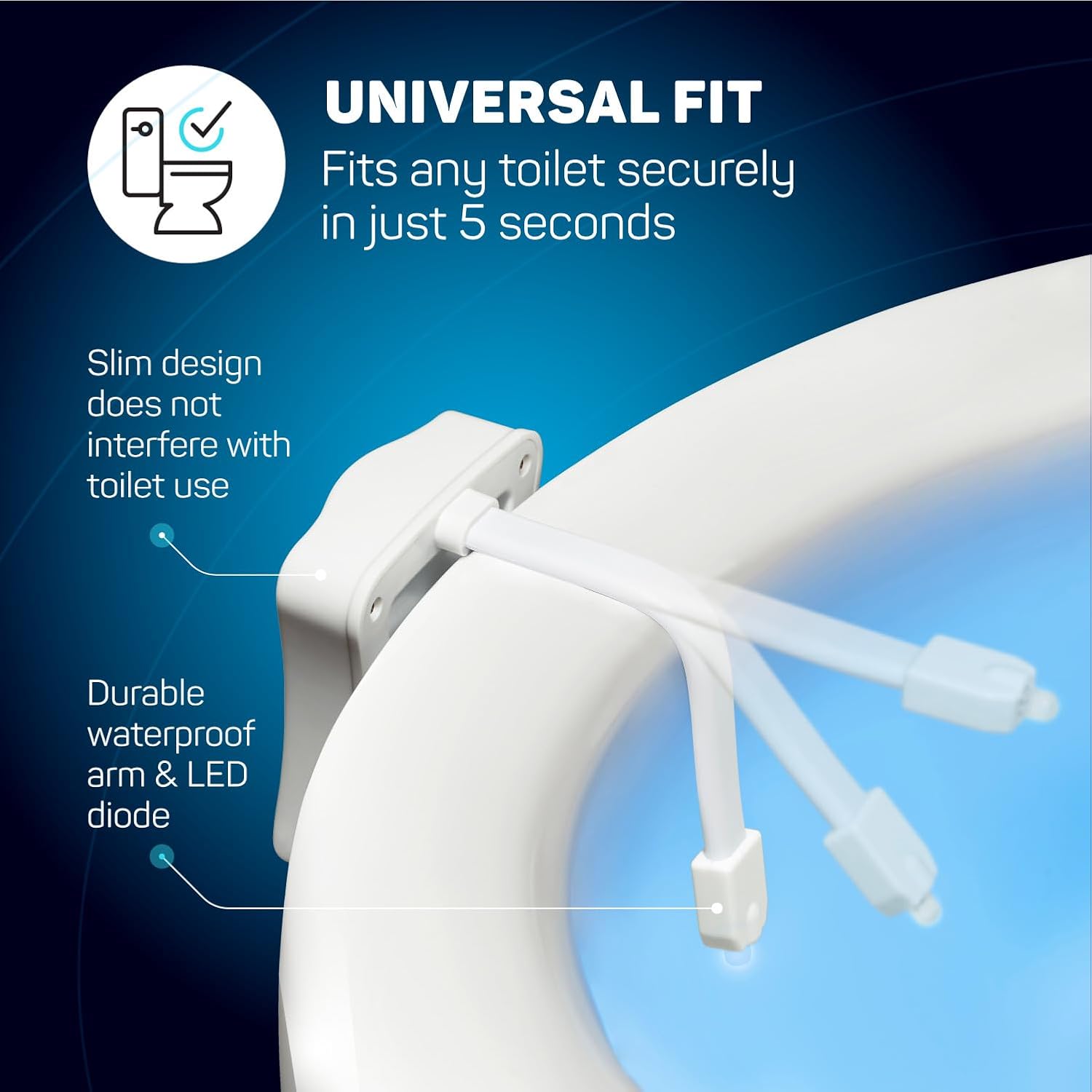 ToiLight The Original Toilet Bowl Night Light. Fun Useful Bathroom Motion Sensor Tech Gadget. Funny Novelty Birthday Gift Idea. Stocking Stuffer for Him, Her, Guys, Men, Mom, Brother - Image 5
