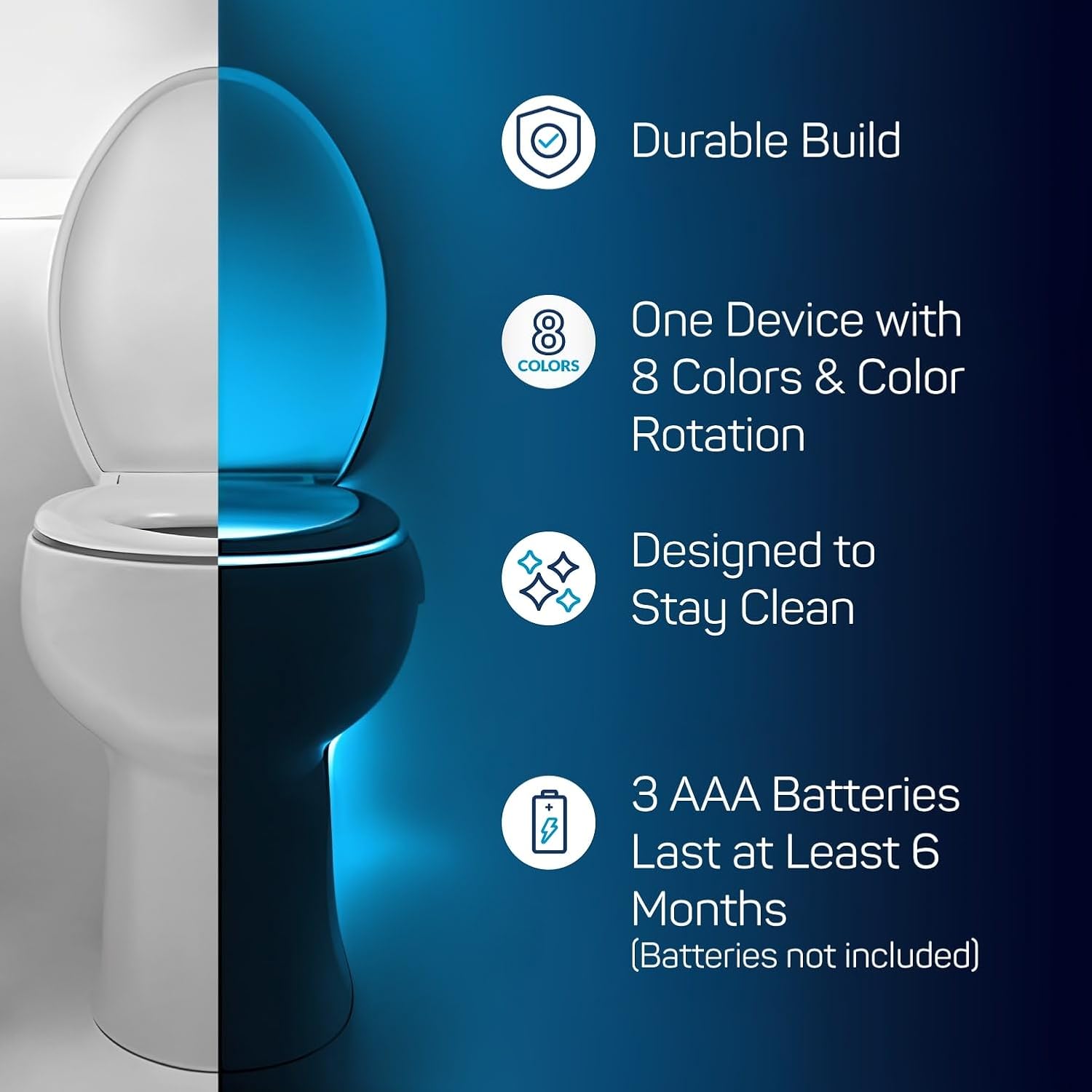ToiLight The Original Toilet Bowl Night Light. Fun Useful Bathroom Motion Sensor Tech Gadget. Funny Novelty Birthday Gift Idea. Stocking Stuffer for Him, Her, Guys, Men, Mom, Brother - Image 4