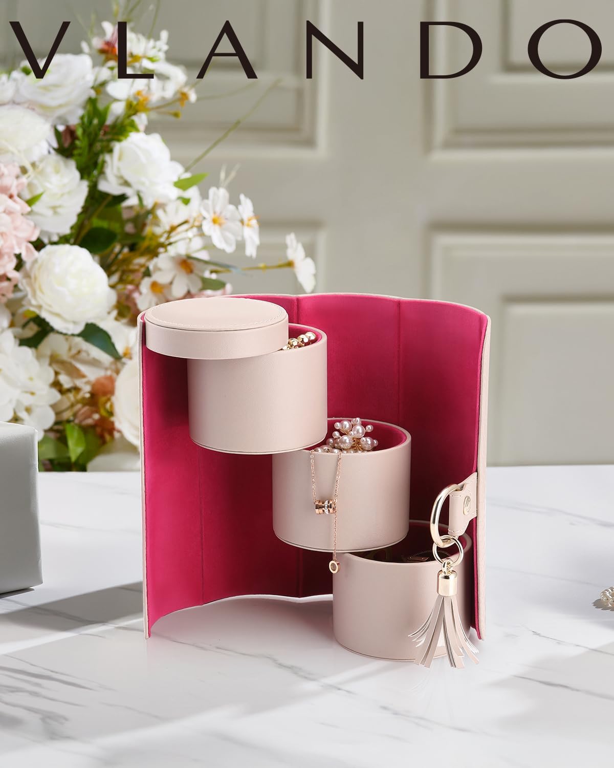 VLANDO Viaggio Mothers Day Gifts Her - Small Jewelry Case Box - Travel Essential Accessories for Women, Travelers, Couples, Mom, Friends, Bridesmaid - Image 7