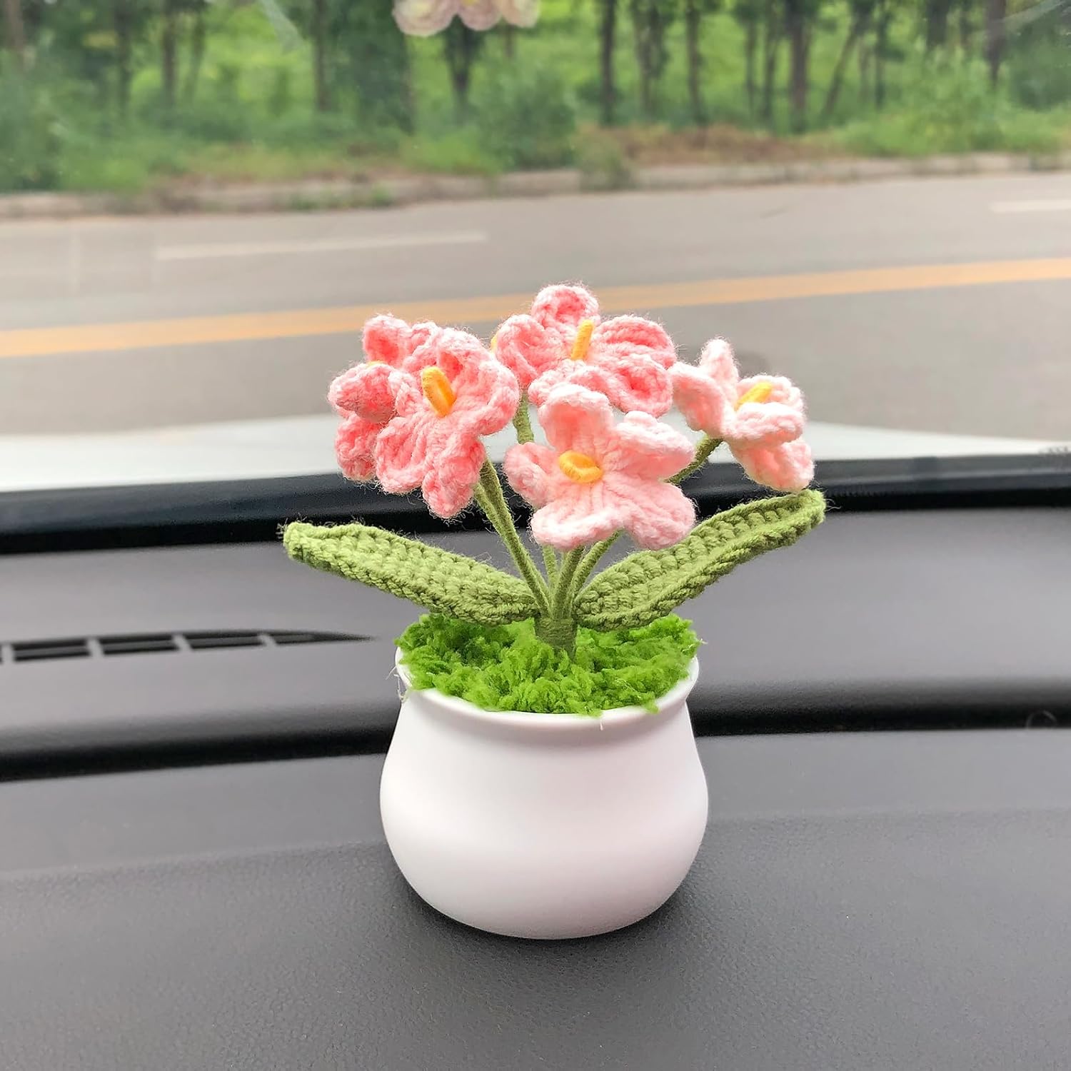 Joekaran Crochet Flowers Cute Flower for Her, Graduation Birthday Gifts for Women and Teacher, Mother, Coworkers, Valentines, Christmas, Desk Decor,Home Office Decoration(Pink Gradient Myosotis) - Image 5