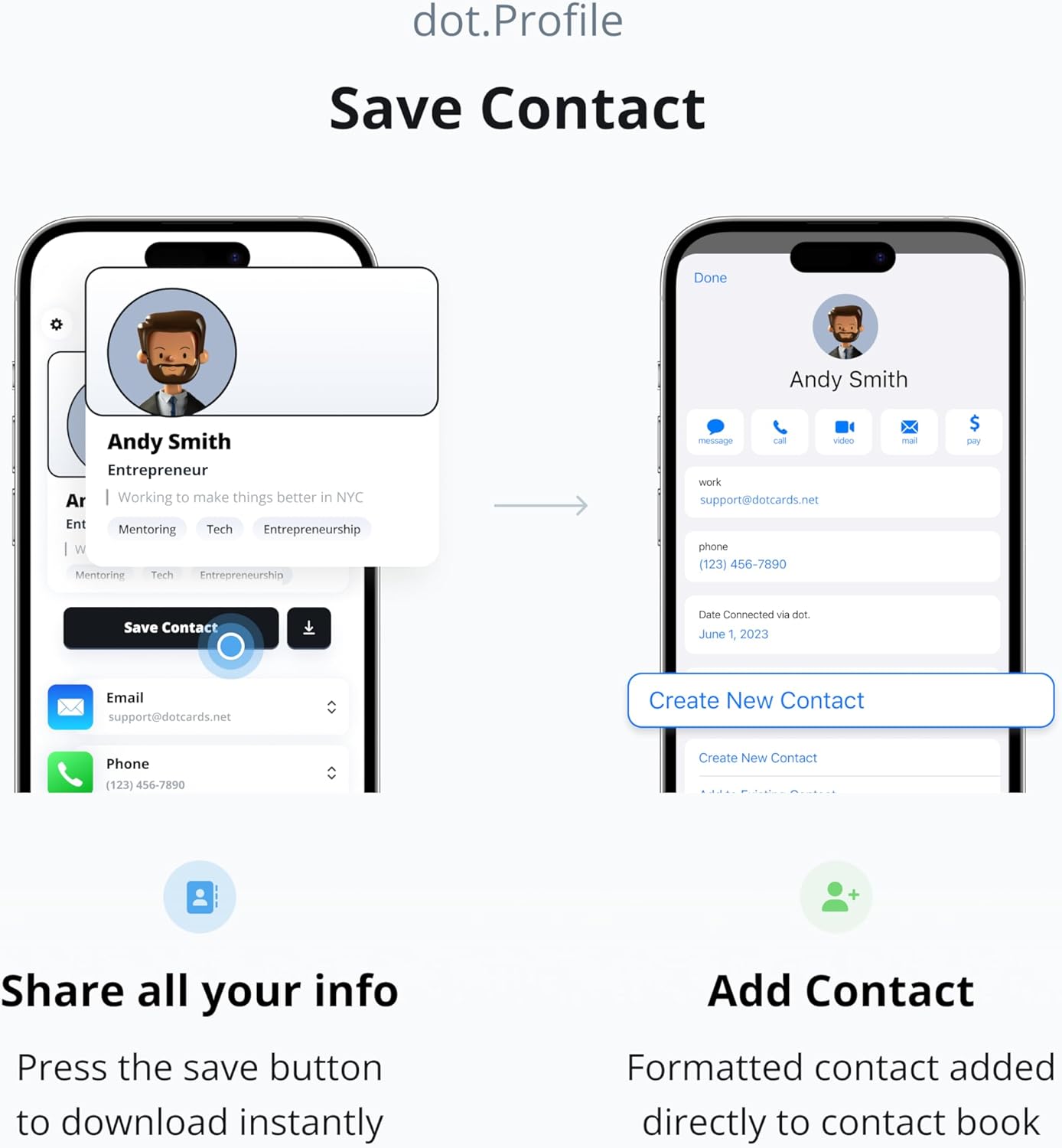 dot. Card - Digital Business Card - Tap Compatible with iPhone & Android (Black) - Image 3