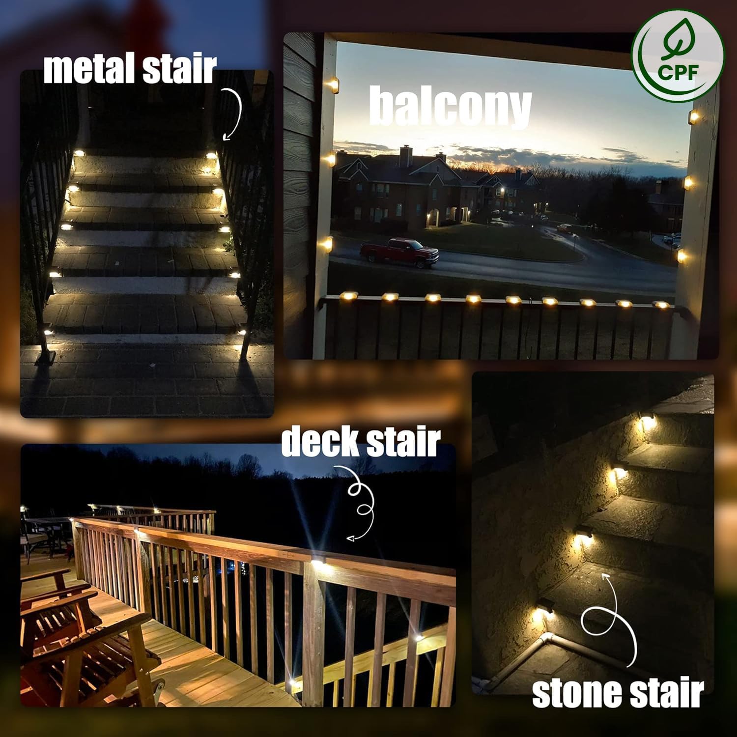 SOLPEX Solar Deck Lights Outdoor 16 Pack, Solar Step Lights Waterproof Led Solar lights for Outdoor Stairs, Step , Fence, Yard, Patio, and Pathway(Warm White) - Image 5