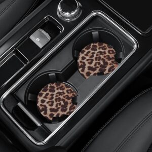 4 Pack Car Coasters, 2.75inch Leopa...