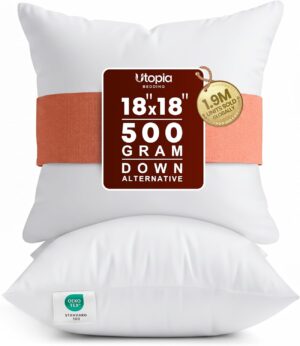 Utopia Bedding 18×18 Pillow In...