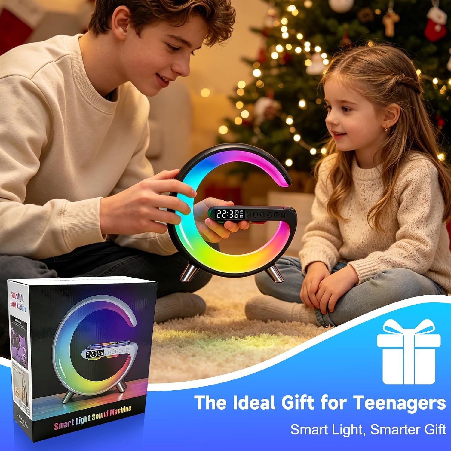 4 In 1 Smart LED Table Lamp, Alarm Clock, Wireless Charger, Night Light, Bluetooth Speaker with App Control, Bedside Lamp for Bedroom, Office, Home Decor, Family, Girls Boys Birthday Festival Gifts - Image 9