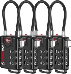 TSA Approved Cable Luggage Locks, R...