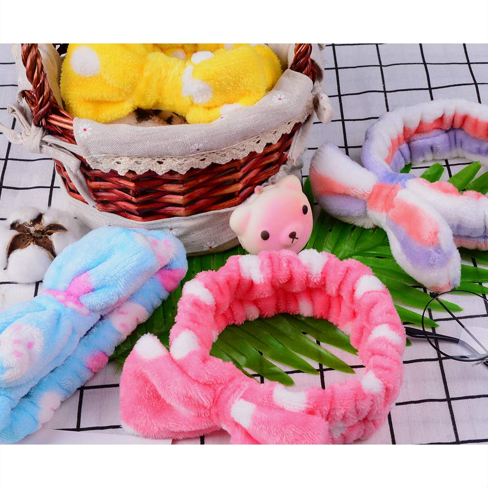 8 Pcs Spa Headbands for Women Facial Makeup Headband Stocking Stuffers For Women Teen Coral Fleece Easter Basket Stuffers Goodie Bags Gift Baskets Easter Gifts Hair Band Party Favors Mothers Day Gift - Image 6