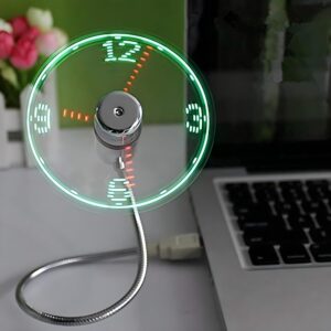 LED USB Clock Fan with Real Time Di...
