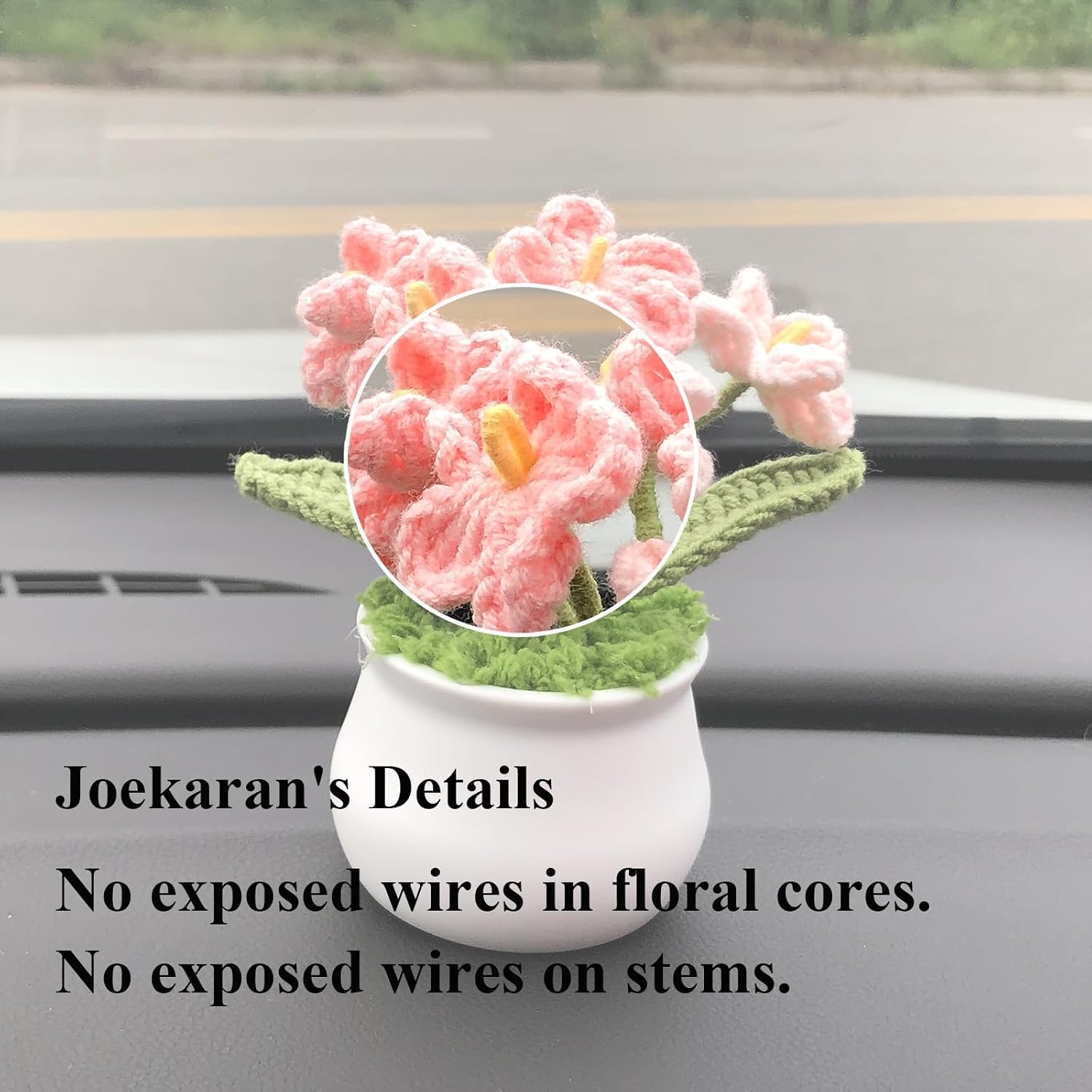 Joekaran Crochet Flowers Cute Flower for Her, Graduation Birthday Gifts for Women and Teacher, Mother, Coworkers, Valentines, Christmas, Desk Decor,Home Office Decoration(Pink Gradient Myosotis) - Image 3