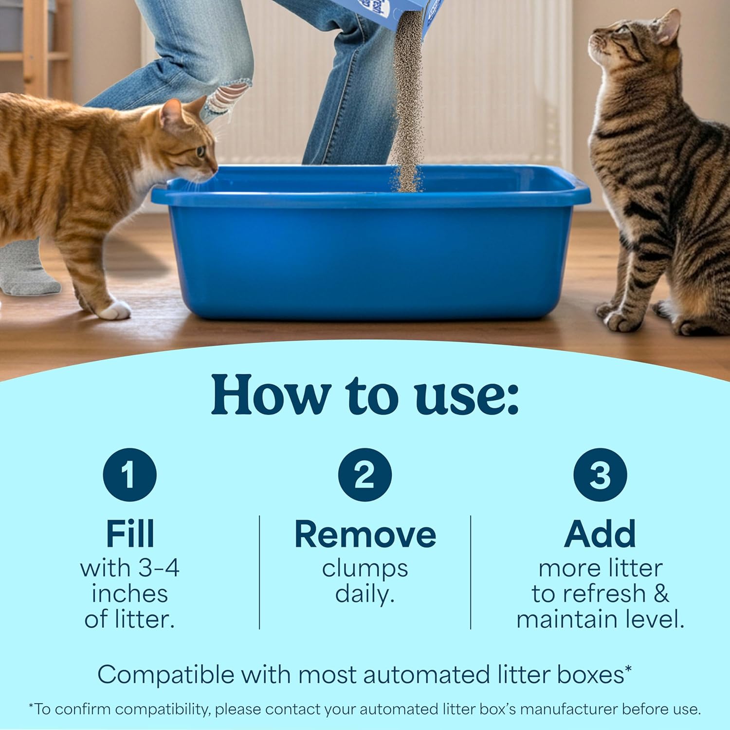 Fresh Step Odor Shield Multi Cat Clumping Cat Litter with Febreze Freshness, Low Dust, Odor Control with Ammonia Block Technology, Compatible in Automatic Litter Boxes, 14 lb. - Image 4
