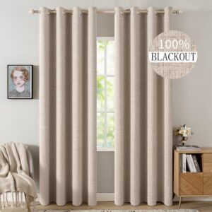 MIULEE 100% Blackout Linen Textured...