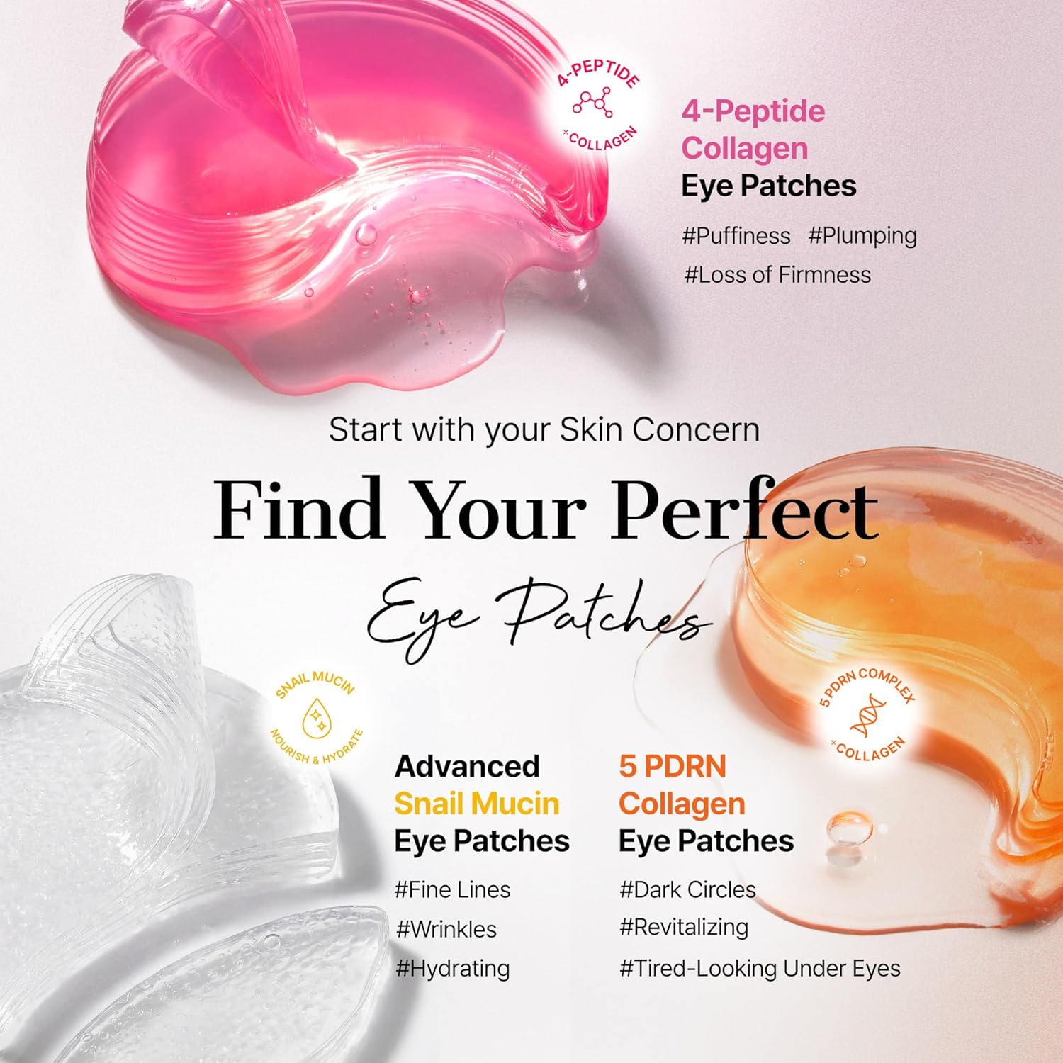 COSRX Pink Peptides Collagen Hydrogel Eye Patch for Puffy Eyes, Cooling & Firming Under Eye Patches with 4-Peptide & Caffeine (60), Depuffing Gel Eye Mask, Korean Skin Care - Image 9