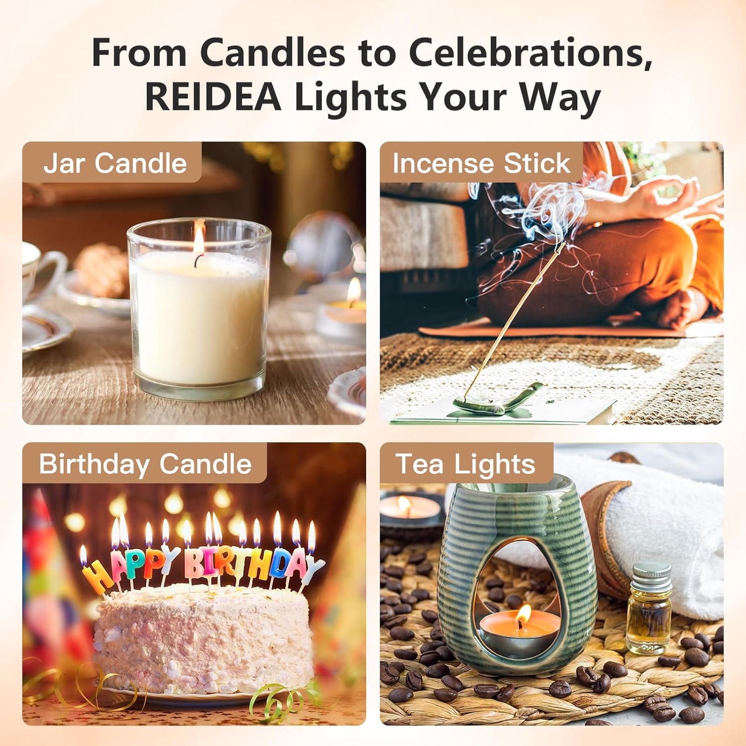 REIDEA Candle Lighter Long USB Rechargeable Arc Windproof Flameless with Safety Switch Buttom for Home Kitchen BBQ Camping Stove - Image 6