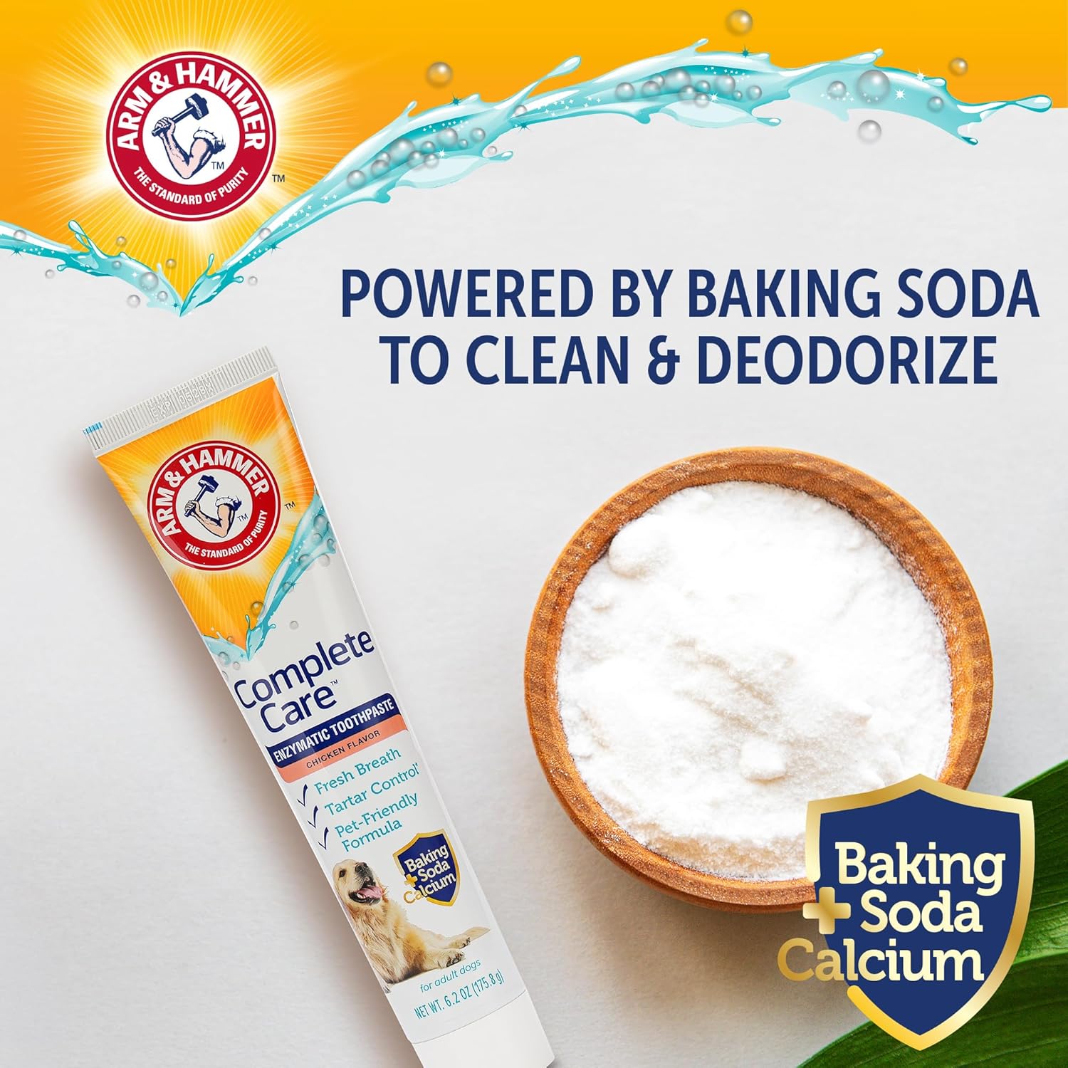 Arm & Hammer Complete Care Enzymatic Dog Toothpaste with Baking Soda and Calcium, Fluoride-Free Chicken Flavor for Plaque, Tartar, and Fresh Breath, 6.2 Oz Value Size - Image 7
