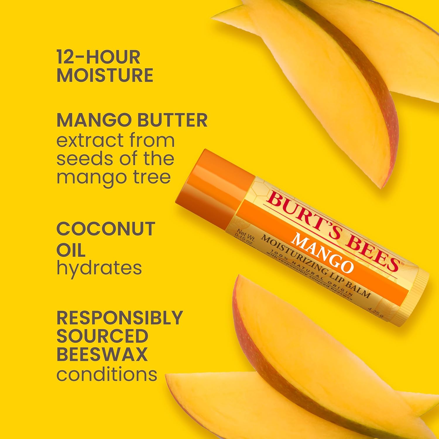 Burt's Bees 100% Natural Moisturizing Lip Balm (Superfruit) - Image 2