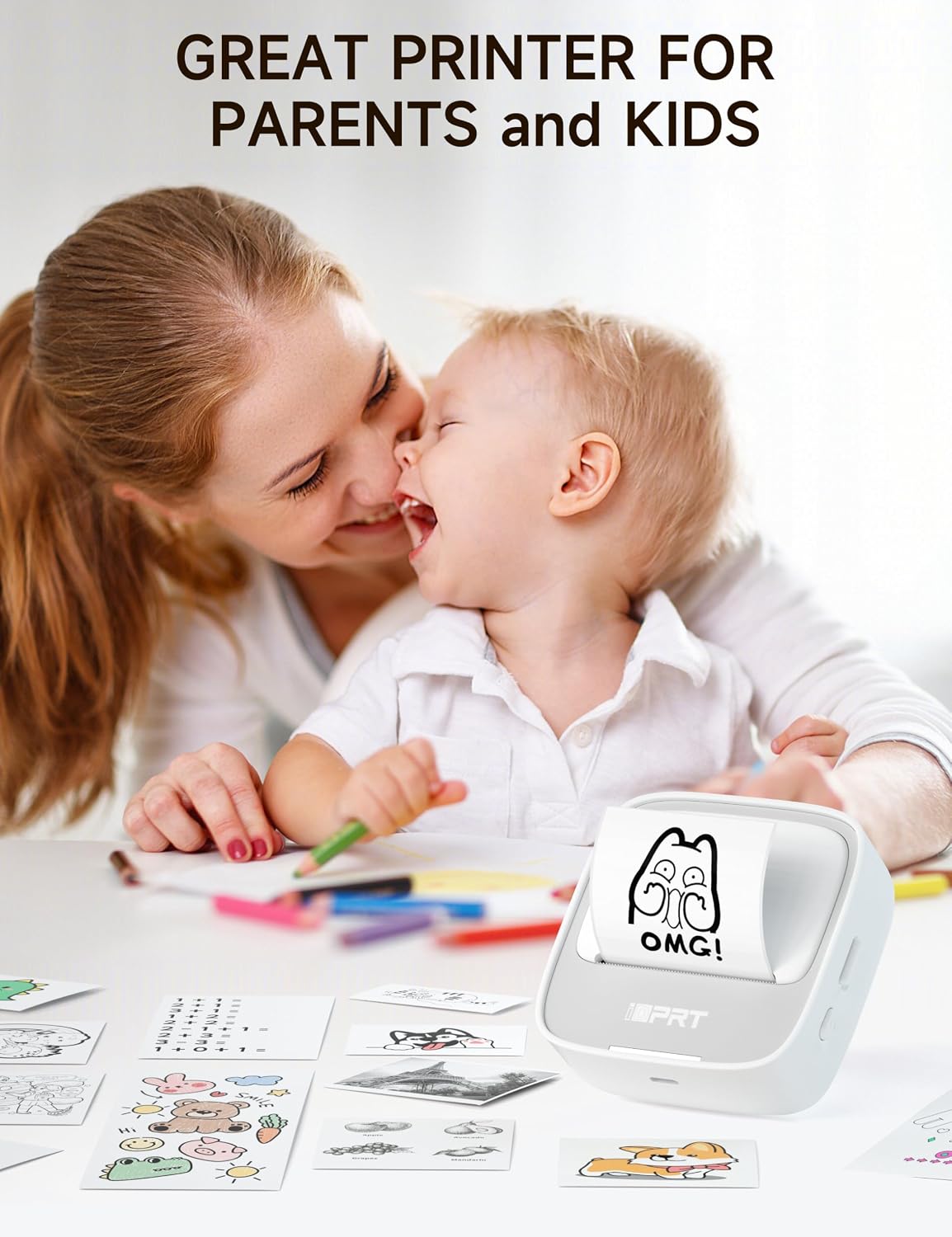 iDPRT Sticker Printer, Portable Sticker Maker Machine, Mini Inkless Bluetooth Thermal Printer for iPhone & Android, Pocket Printer for Labels, Barcodes, DIY Journaling, Kids Gift, Gray - Image 6