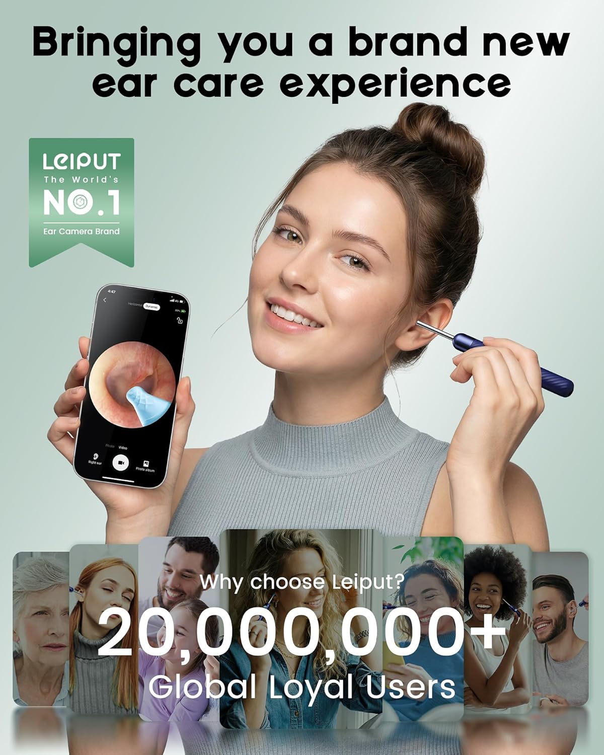 Ear Wax Removal - Earwax Remover Tool with Ear Set - Ear Canal Cleaner with 1080P Camera - FSA HSA Eligible - Ear Cleaning Kit with Ear Spoon - Ear Camera for iOS & Android (Navy Blue) - Image 2
