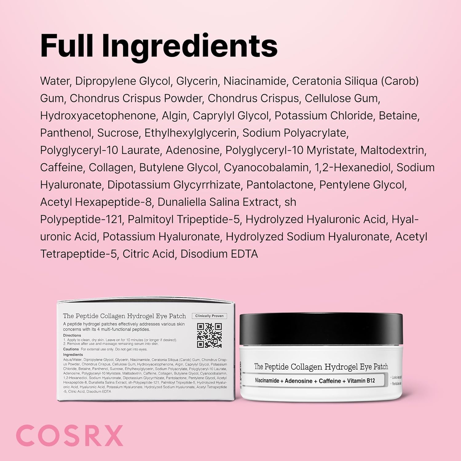 COSRX Pink Peptides Collagen Hydrogel Eye Patch for Puffy Eyes, Cooling & Firming Under Eye Patches with 4-Peptide & Caffeine (60), Depuffing Gel Eye Mask, Korean Skin Care - Image 10
